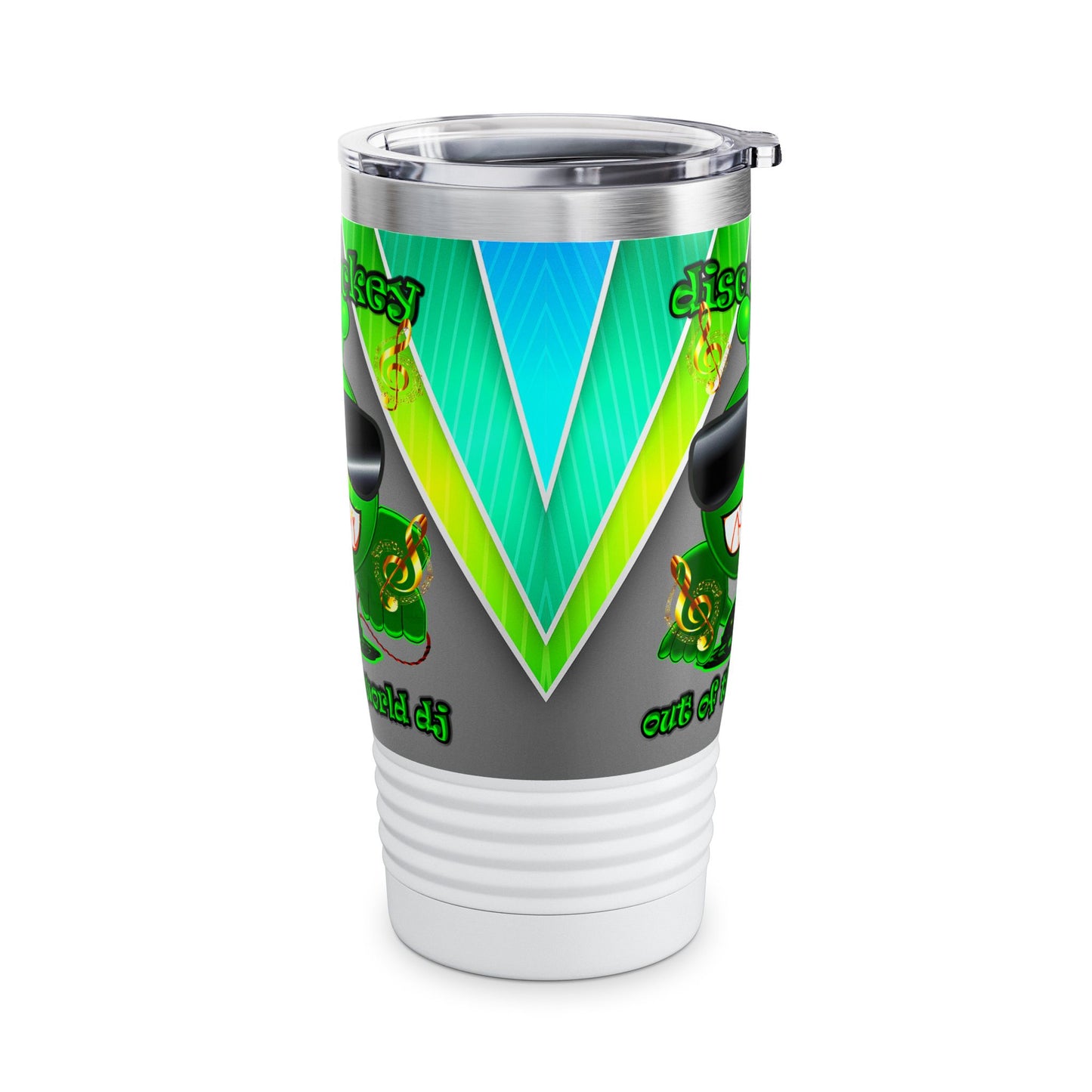 disc jockey - Ringneck Tumbler, 20oz (rainbow split)