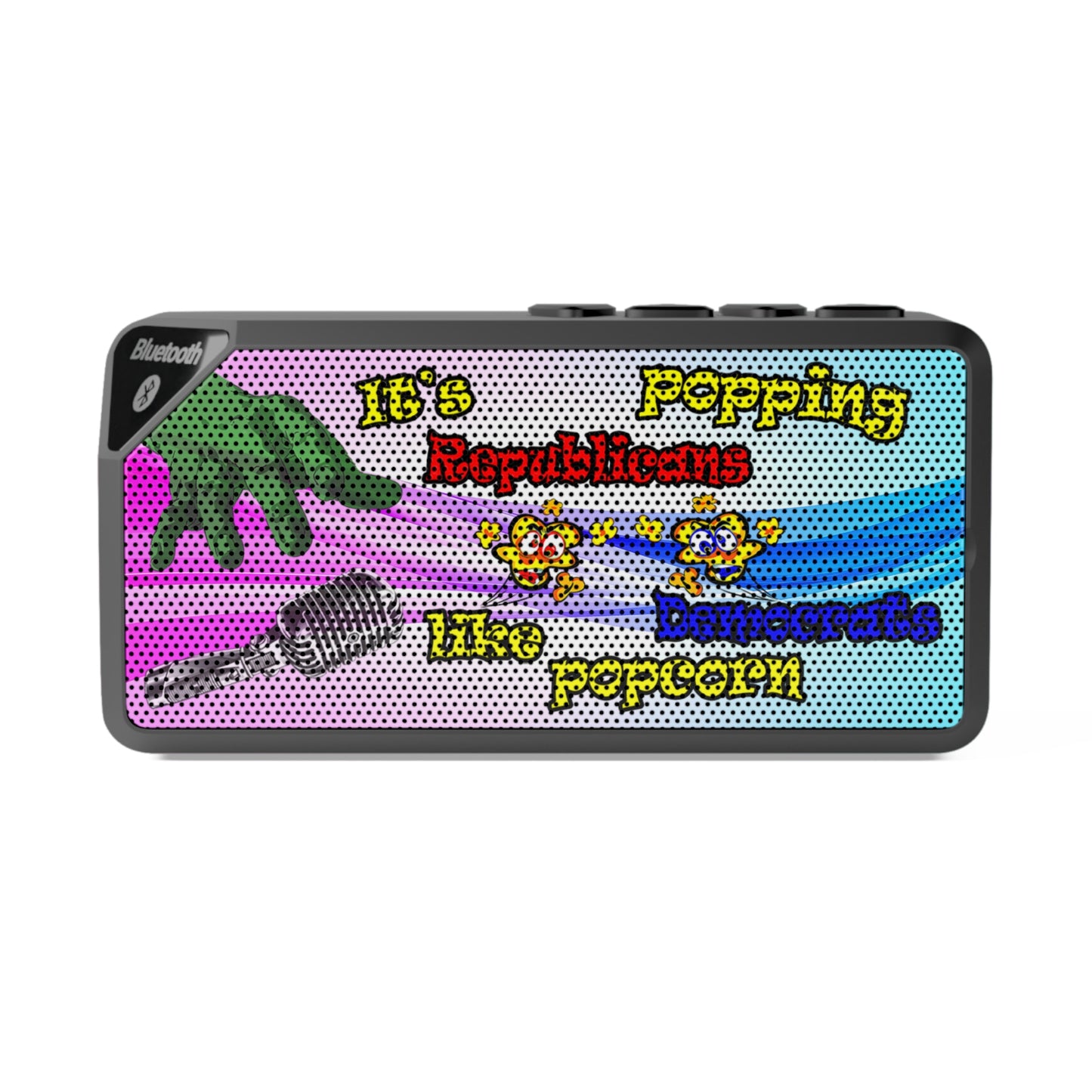 popping like popcorn - Jabba Bluetooth Speaker (light blue-pink wave)