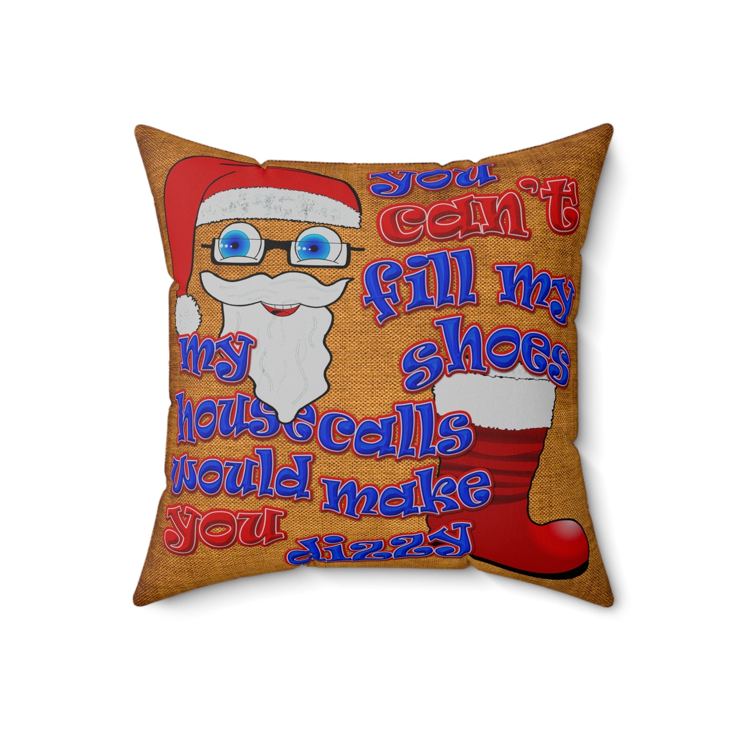 santa's shoes - Spun Polyester Square Pillow - (brown papyrus)