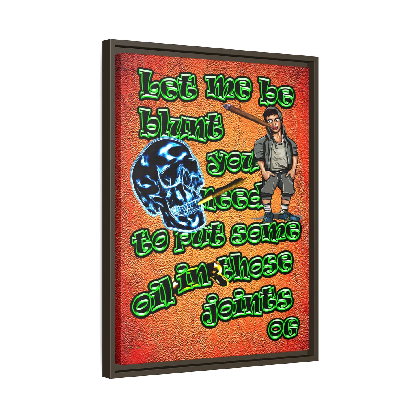 og - framed canvas art (burnt orange)