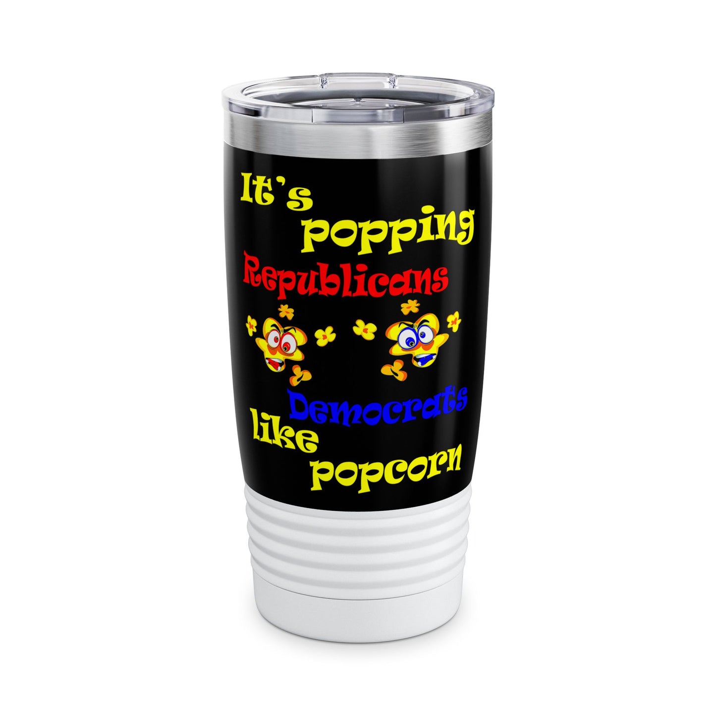 popping like popcorn - Ringneck Tumbler, 20oz (black)