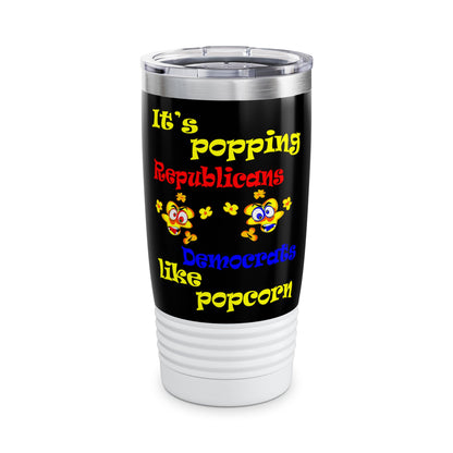 popping like popcorn - Ringneck Tumbler, 20oz (black)