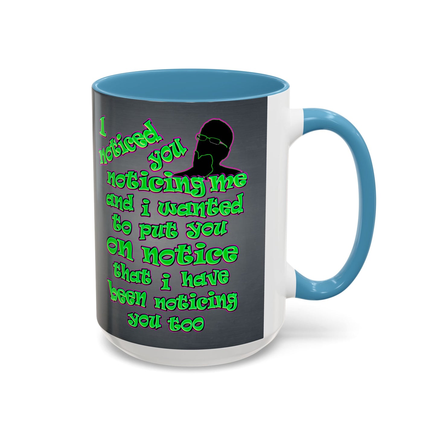 noticed you noticing - Accent Mug (grey-light grey)