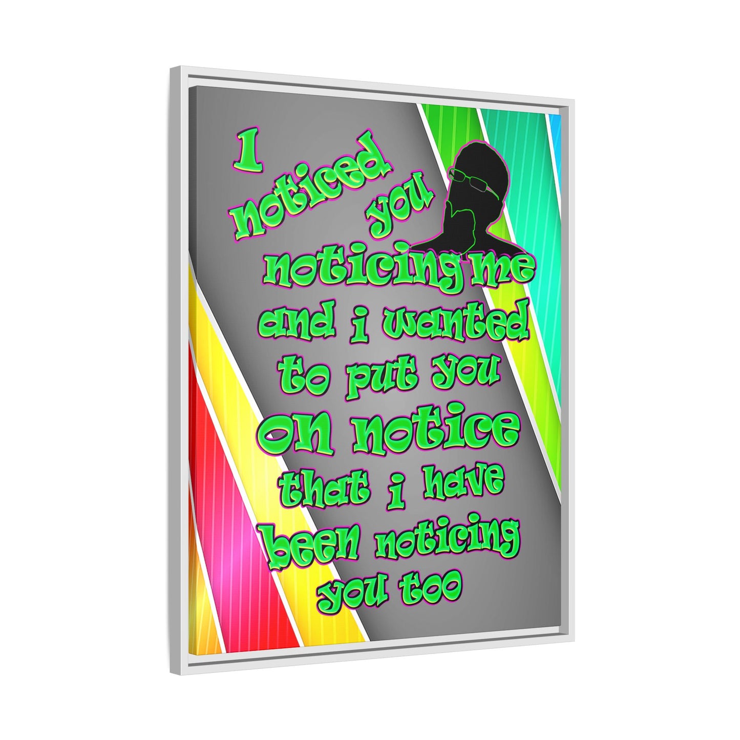 noticed you noticing - framed canvas art (rainbow split)