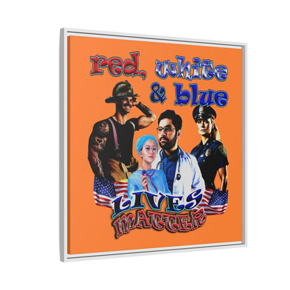 rw&b lives matter - framed canvas art (crusta)