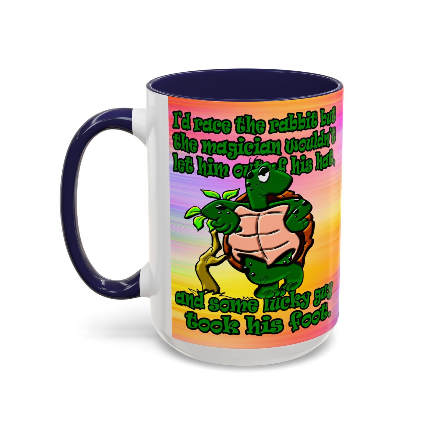 turtle race - Accent Mug (color blur)
