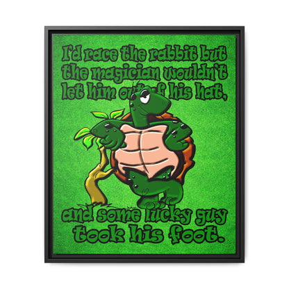 turtle race - framed canvas art (green turf)