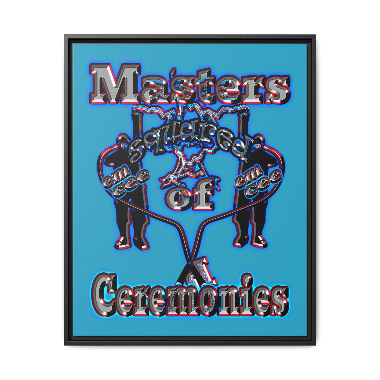 em cee squared - framed canvas art (turquoise)