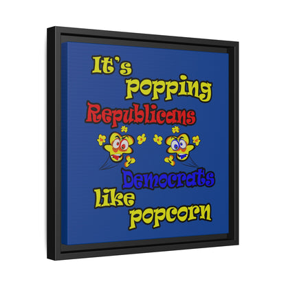 popping like popcorn - framed canvas art (dark blue)