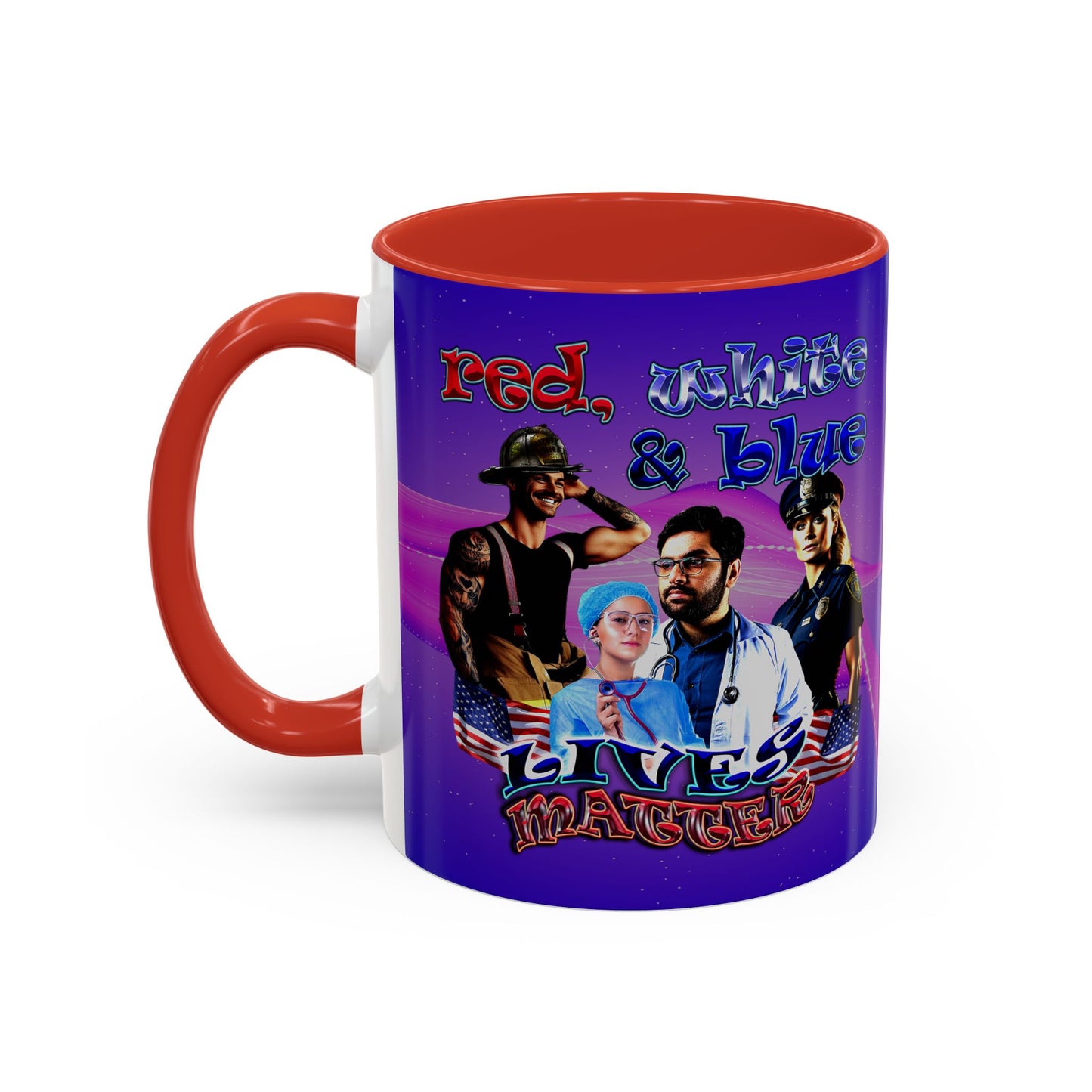 rw&b lives matter - Accent Mug (purple-pink wave)