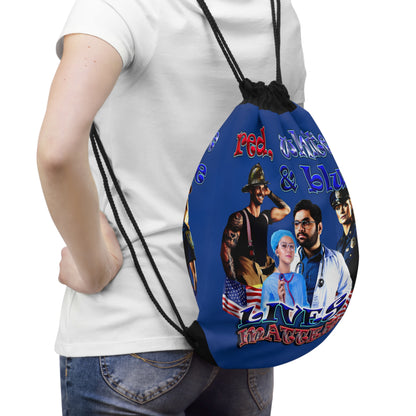 rw&b lives matter - Drawstring Bag (dark blue)