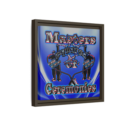 em cee squared - framed canvas art (blue-white wave)