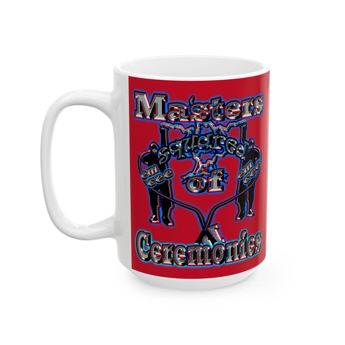 em cee squared - White Mug (dark red)