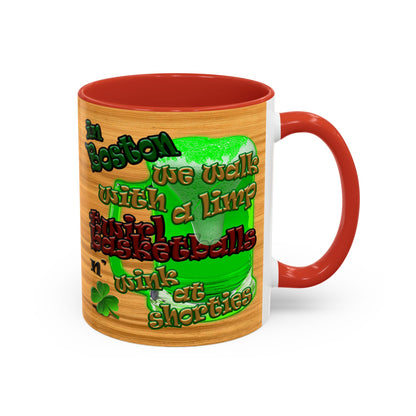celtics logo - Accent Mug (butterscotch wood finish)