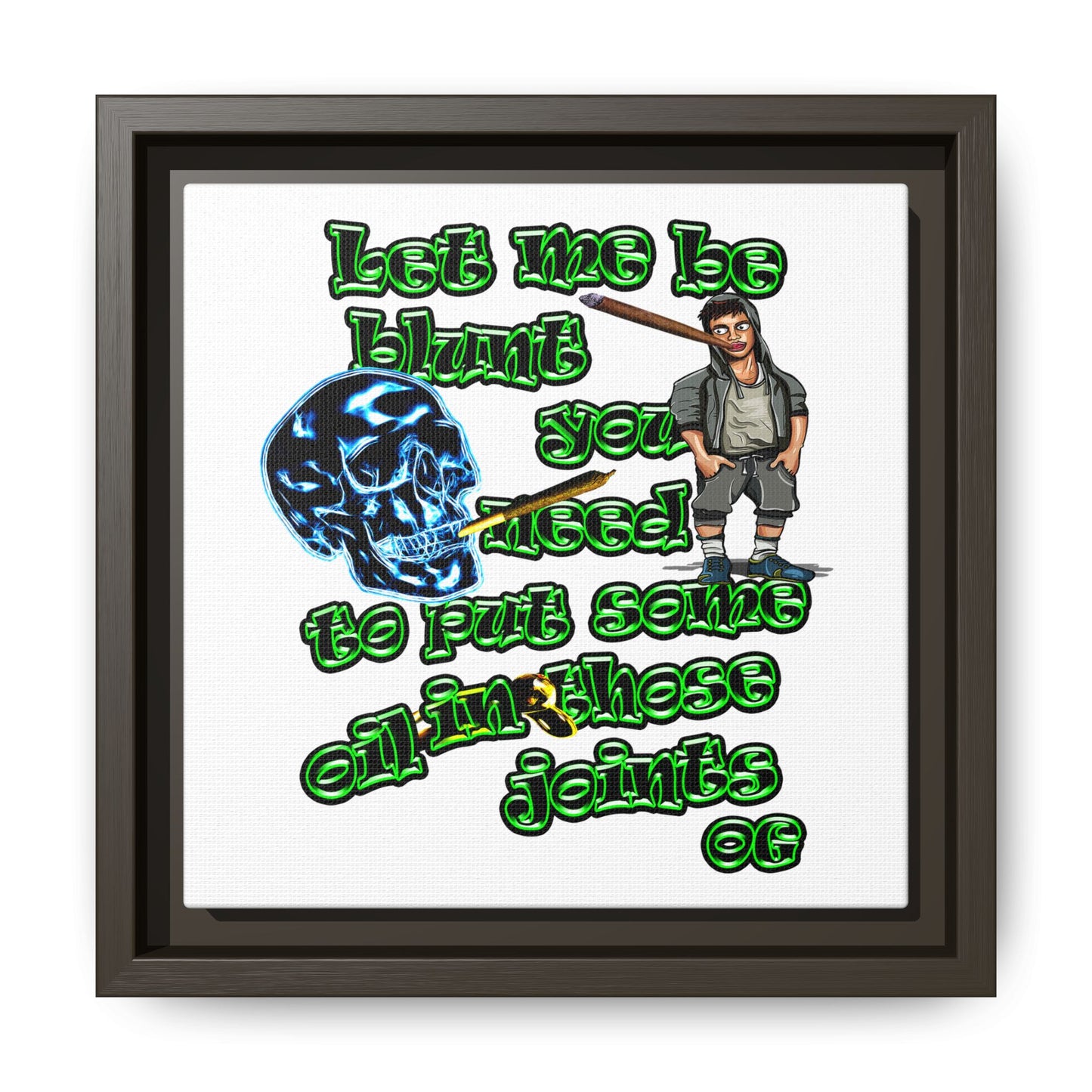 og - framed canvas art (white)