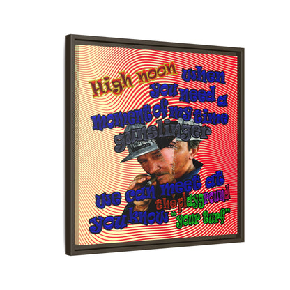 high noon - framed canvas art (yellow-orange wave)