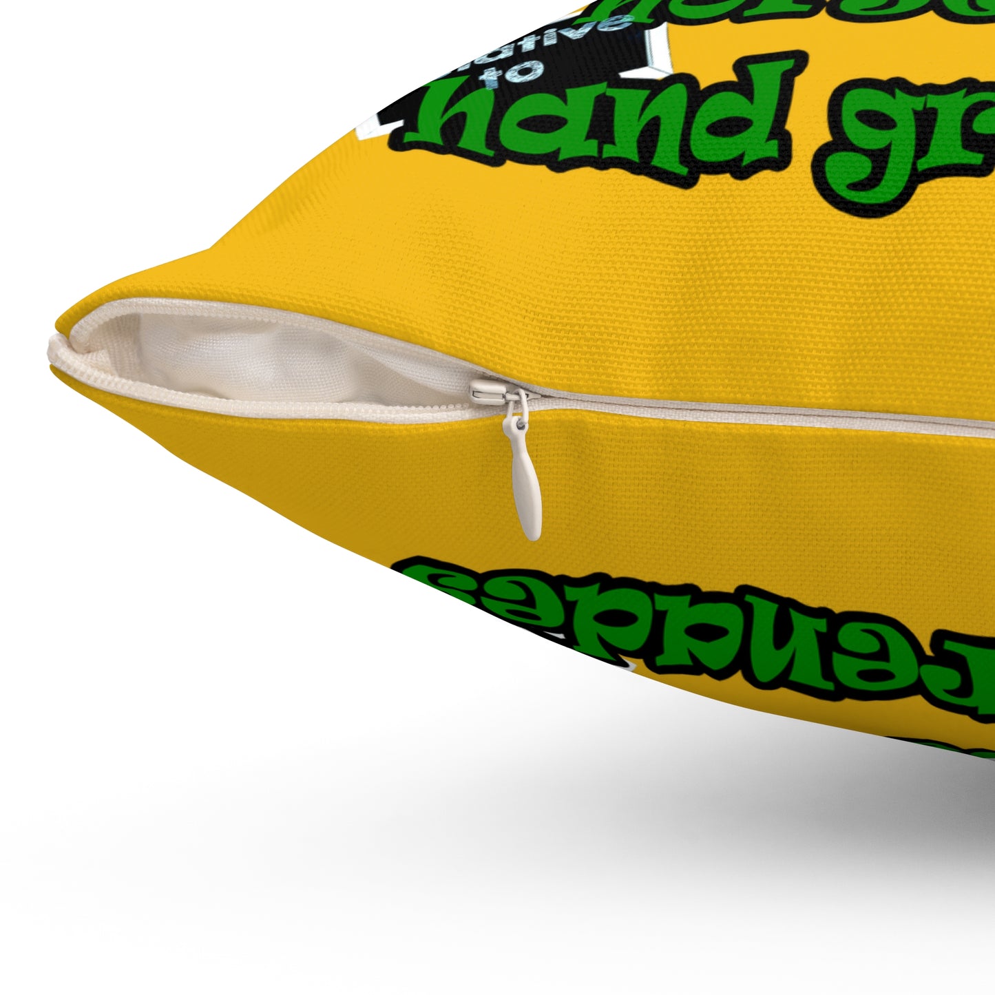my luck - Spun Polyester Square Pillow - (yellow)