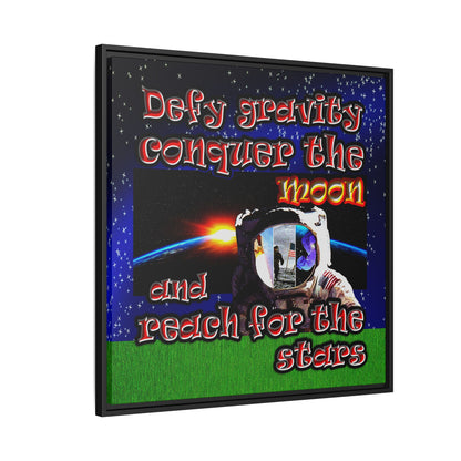 defy conquer reach - framed canvas art ('snoops' background)