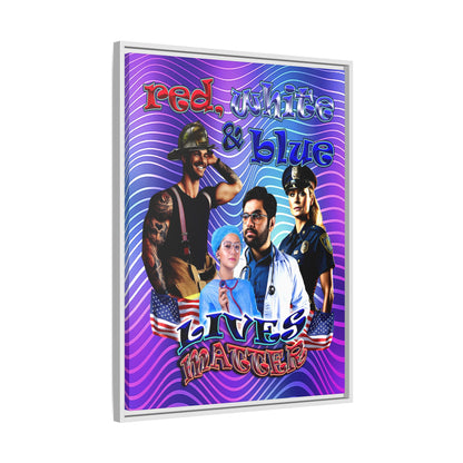 rw&b lives matter - framed canvas art (purple wave)