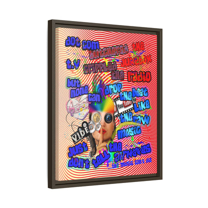 drop the beat - framed canvas art (yellow-orange wave)