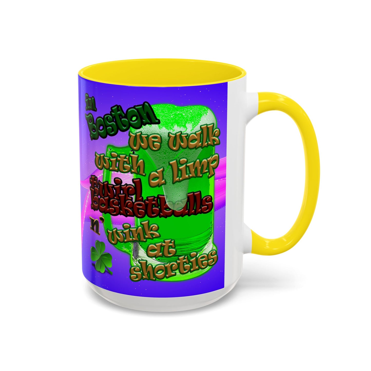 celtics logo - Accent Mug (purple-pink wave)