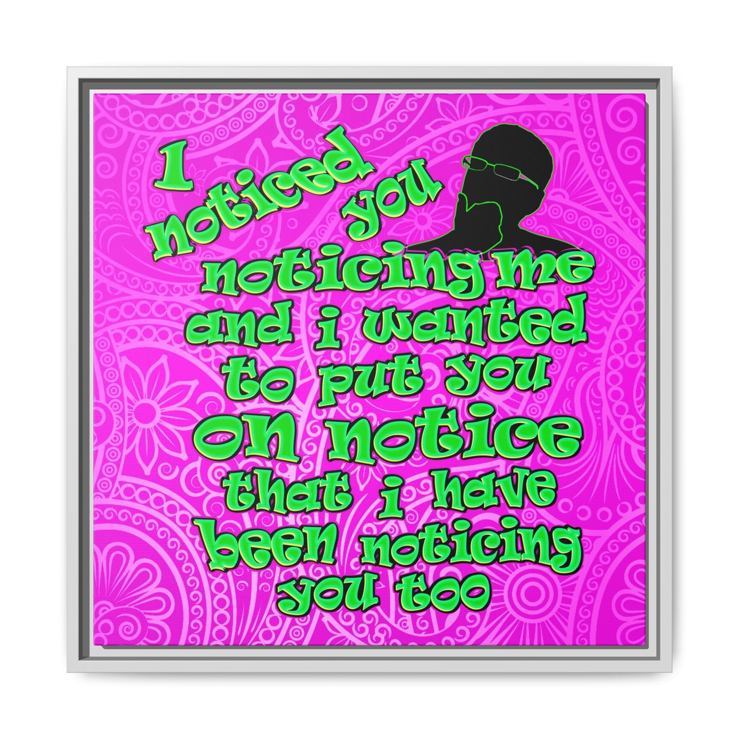 noticed you noticing - framed canvas art (pink swirl)
