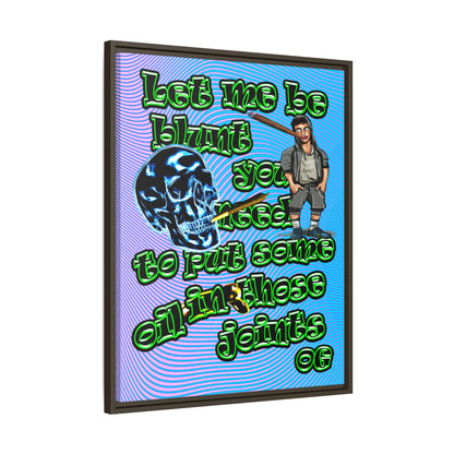 og - framed canvas art (light blue-purple wave)