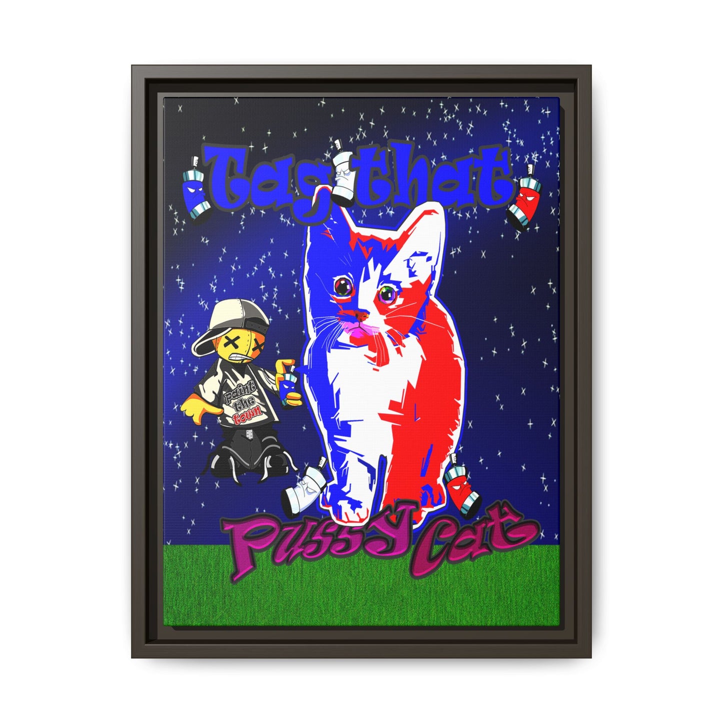 tag that - framed canvas art ('snoops' background)