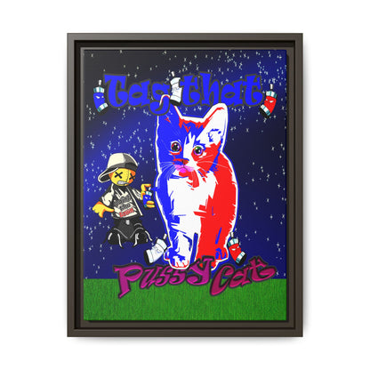 tag that - framed canvas art ('snoops' background)