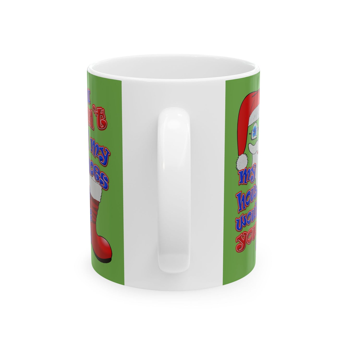 santa's shoes - White Mug (green)