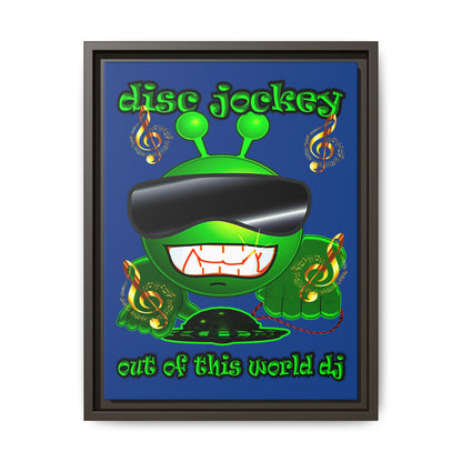 disc jockey - framed canvas art (dark blue)