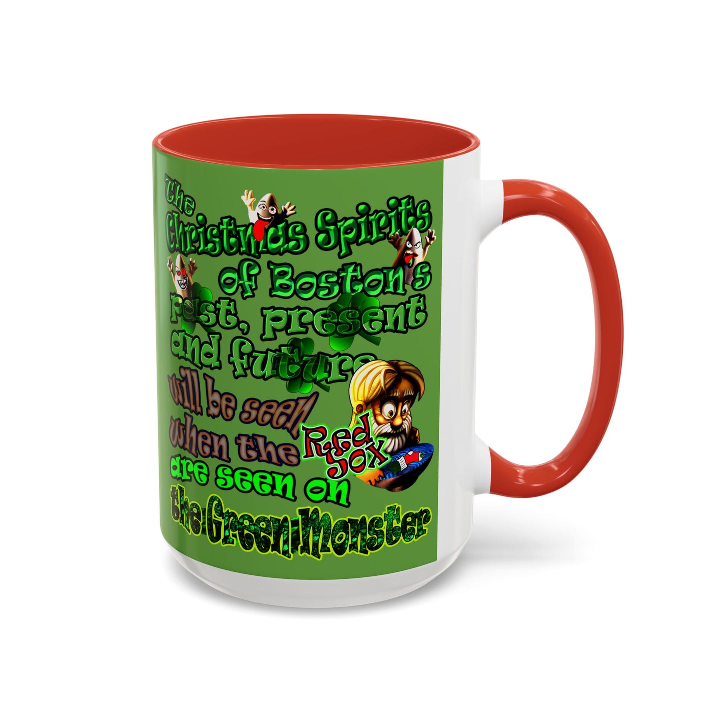 christmas spirits of boston - Accent Mug (green)