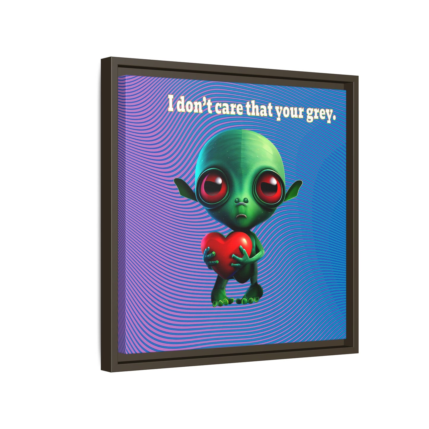 I don't care that your grey - framed canvas art (light blue-purple wave)