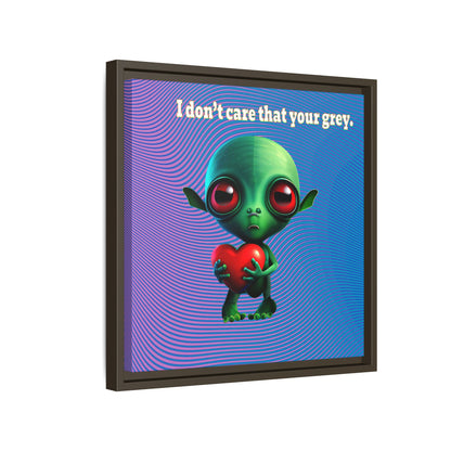 I don't care that your grey - framed canvas art (light blue-purple wave)
