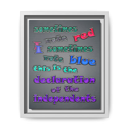 declaration of the independents - framed canvas art (grey-light grey)