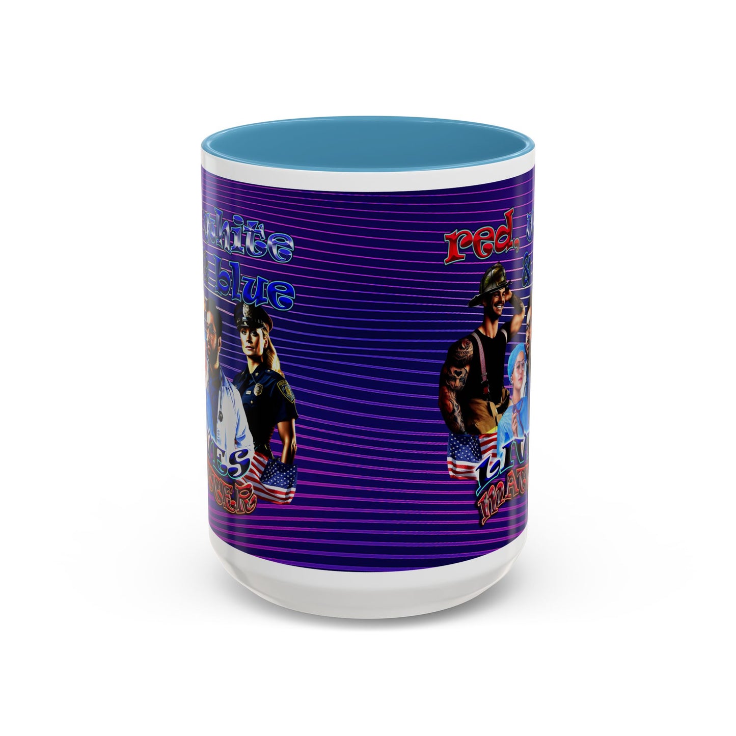 rw&b lives matter - Accent Mug (purple wave)