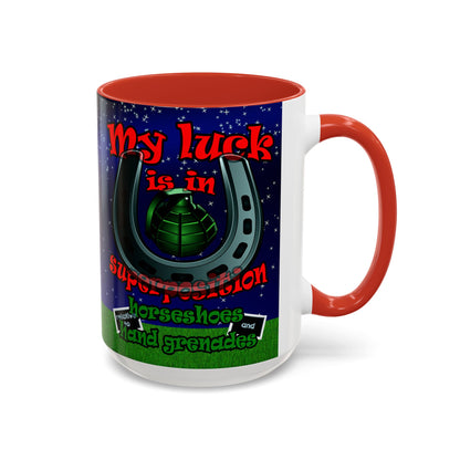 my luck - Accent Mug ('snoops' background)