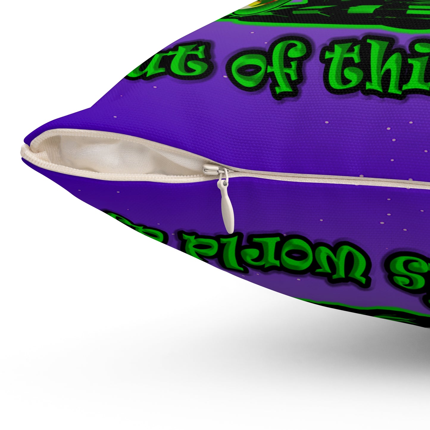 disc jockey - Spun Polyester Square Pillow - (purple-pink wave)