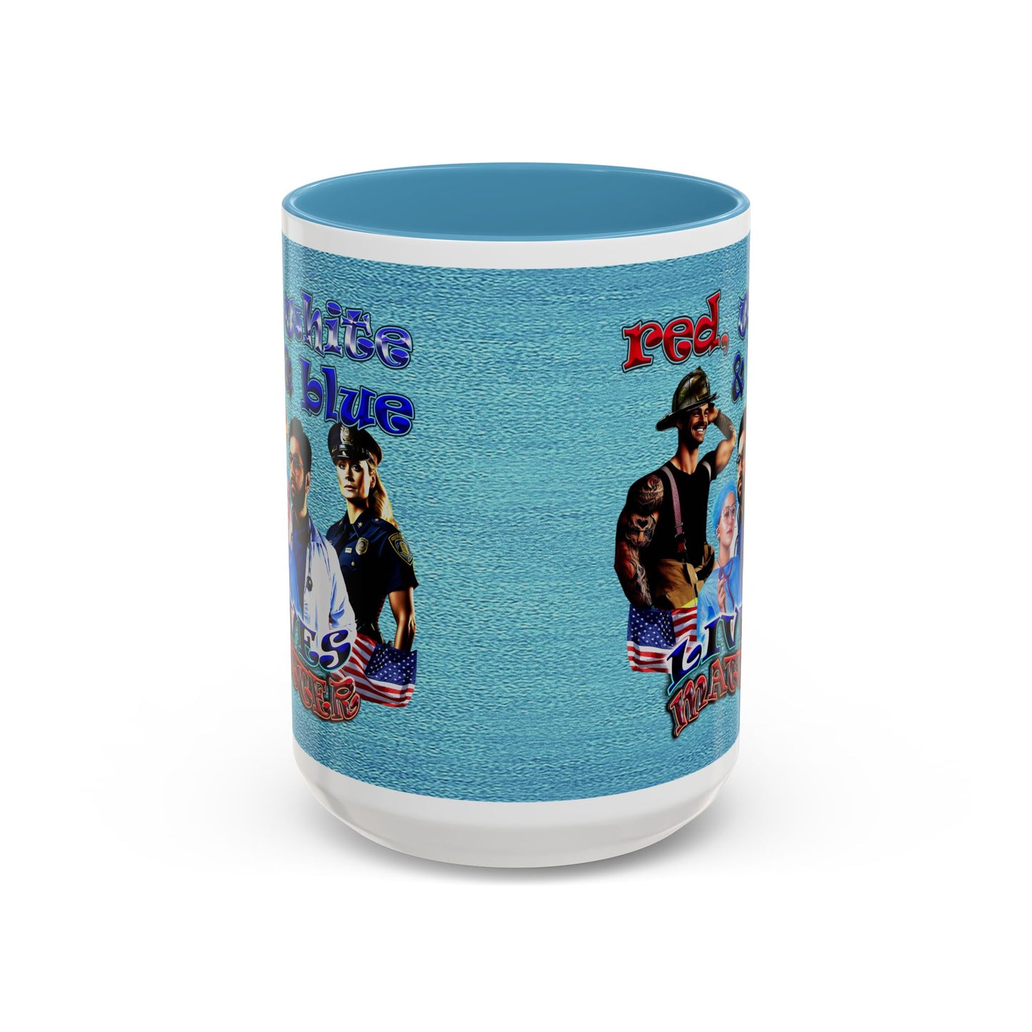 rw&b lives matter - Accent Mug (faded blue)
