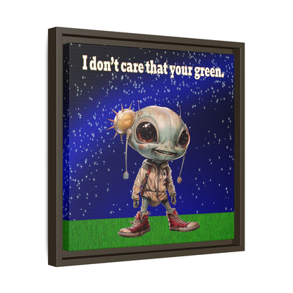 I don't care that your green - framed canvas art ('snoops' background)