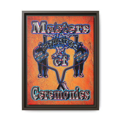 em cee squared - framed canvas art (burnt orange)