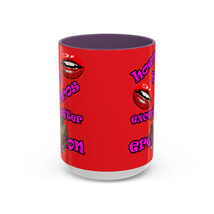 hoes b4 bros - Accent Mug (red)