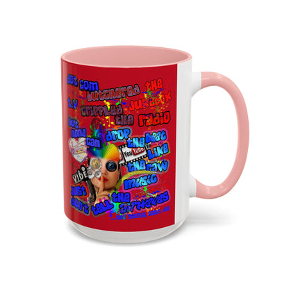 drop the beat - Accent Mug (dark red)