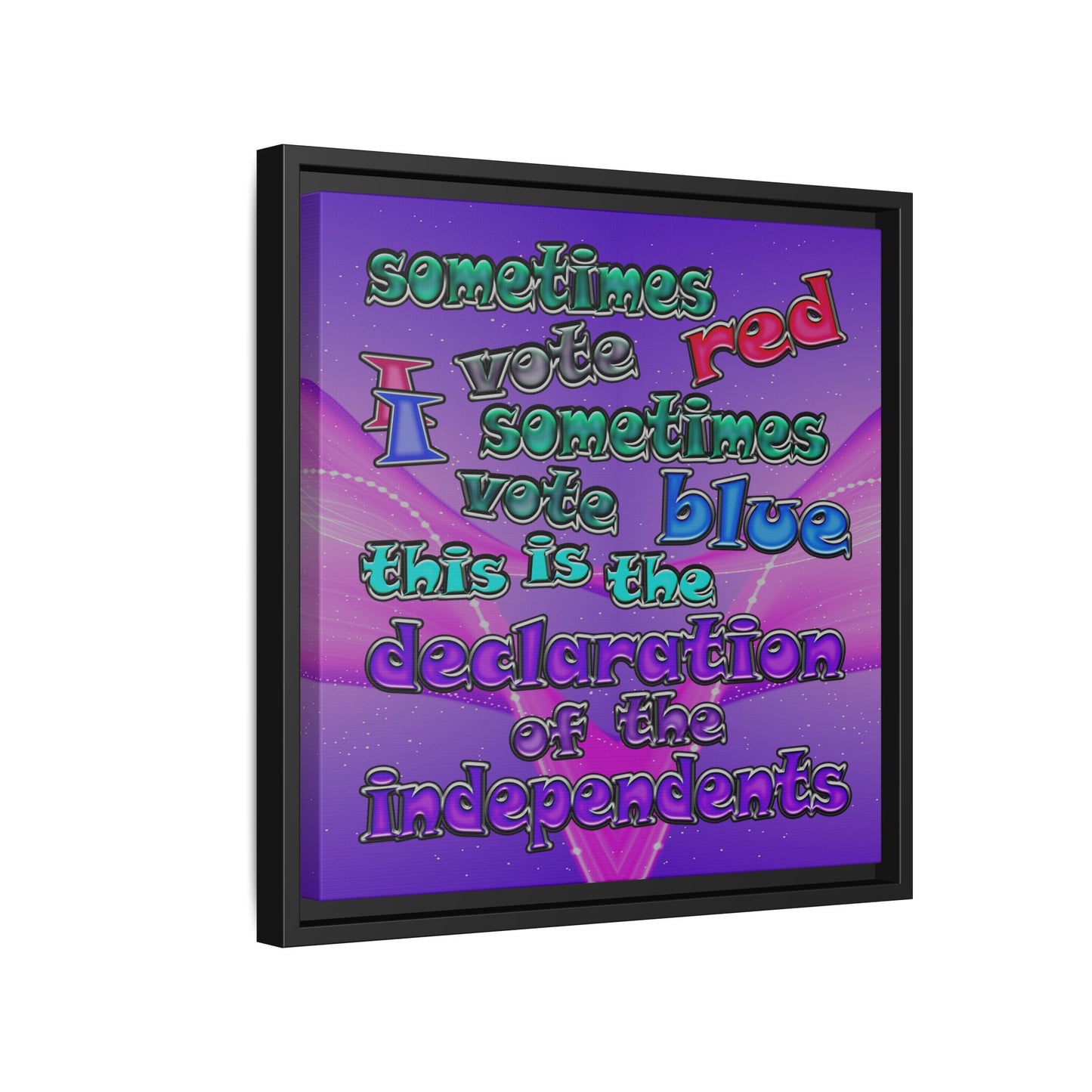 declaration of the independents - framed canvas art (purple-pink wave)