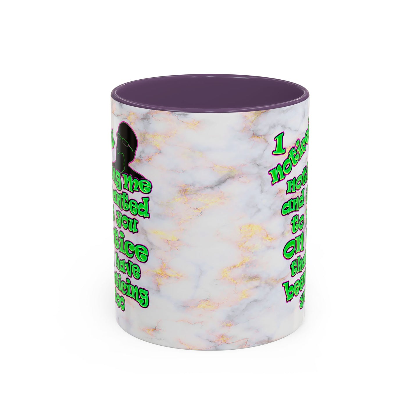 noticed you noticing - Accent Mug (white marble)