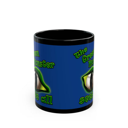 green monster - Black Mug (dark blue)