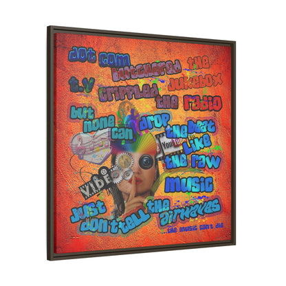 drop the beat - framed canvas art (burnt orange)