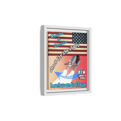 shoot for the stars - framed canvas art (yellow-orange wave)