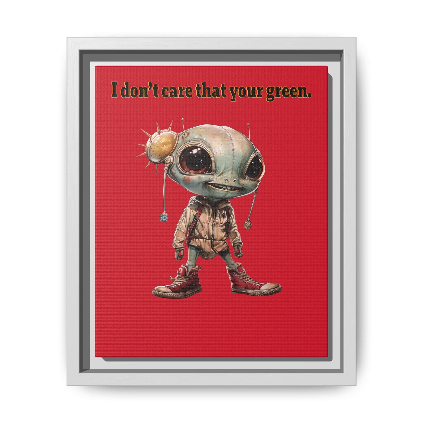 I don't care that your green - framed canvas art (dark red)