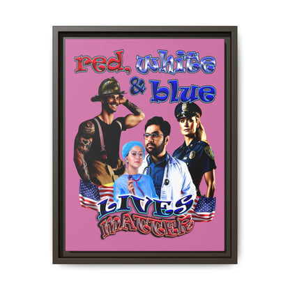 rw&b lives matter - framed canvas art (light pink)